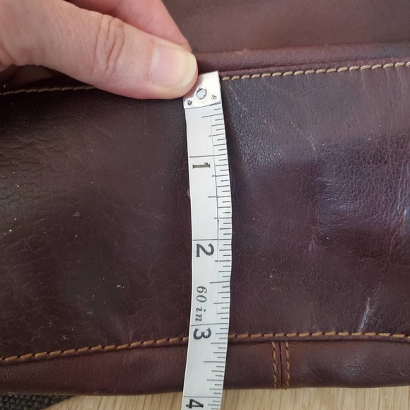 Jack Georges Voyager Zipper Leather Hobo Crossbody #7832 Square Med Bag Brown - Picture 13 of 13